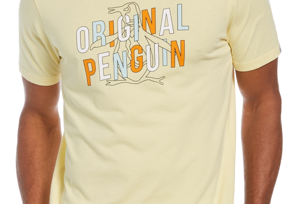 Camiseta masculina original Penguin OPG Graphic manga curta, amarelo banana, tamanho M