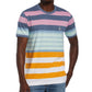 Camiseta masculina original Penguin com listras projetadas, azul, tamanho extragrande