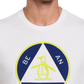 Camiseta masculina original Penguin Triangle Pete, branca, tamanho médio