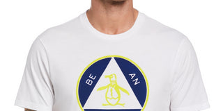 Camiseta masculina original Penguin Triangle Pete, branca, tamanho médio