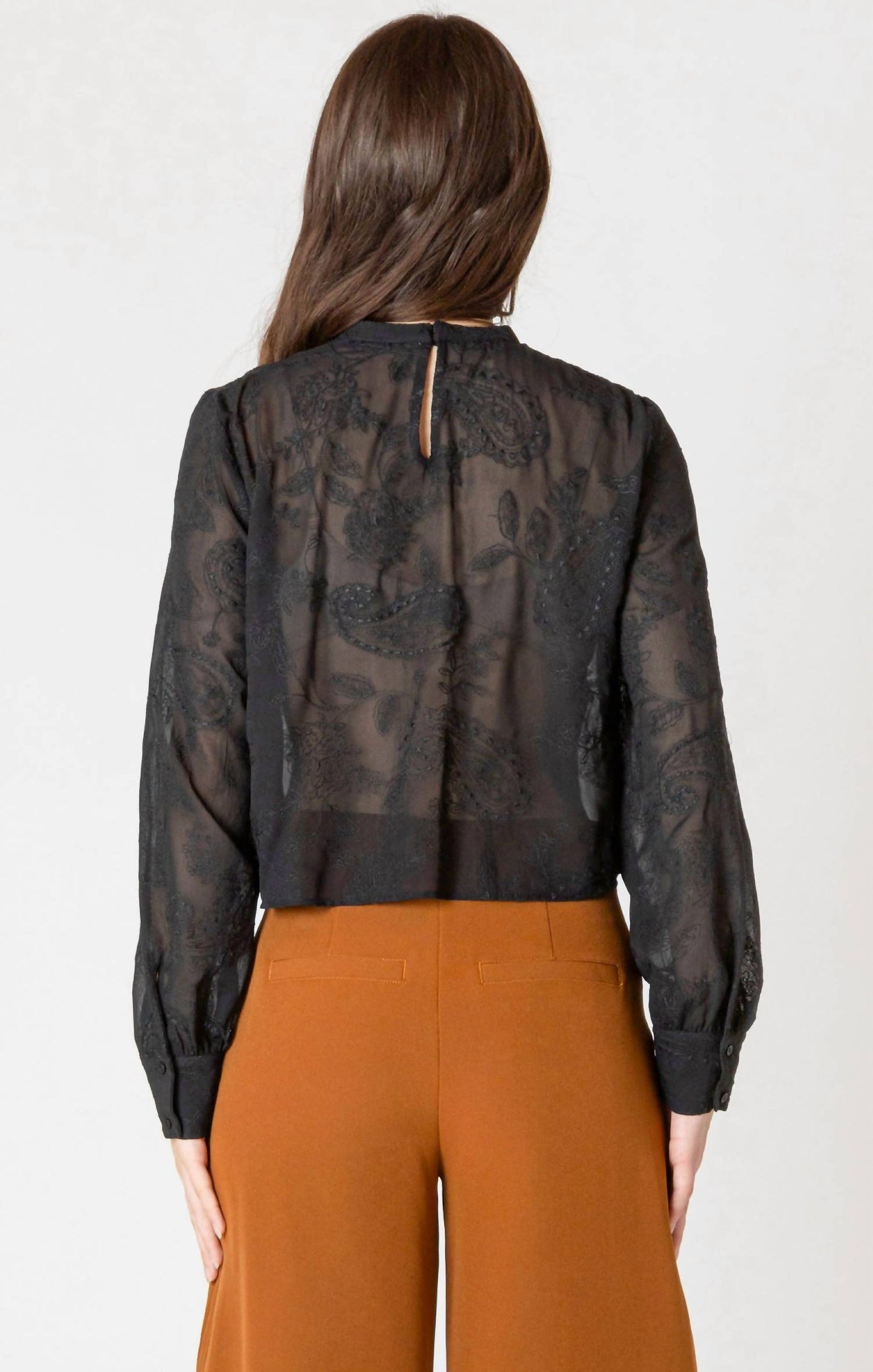 Black Tape - Embroidered Lace Top