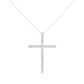 .925 Sterling Silver 4.0 Cttw Diamond 2-1/4" Cross Pendant with Box Chain Necklace (I-J Color, I1-I2 Clarity) - 18"