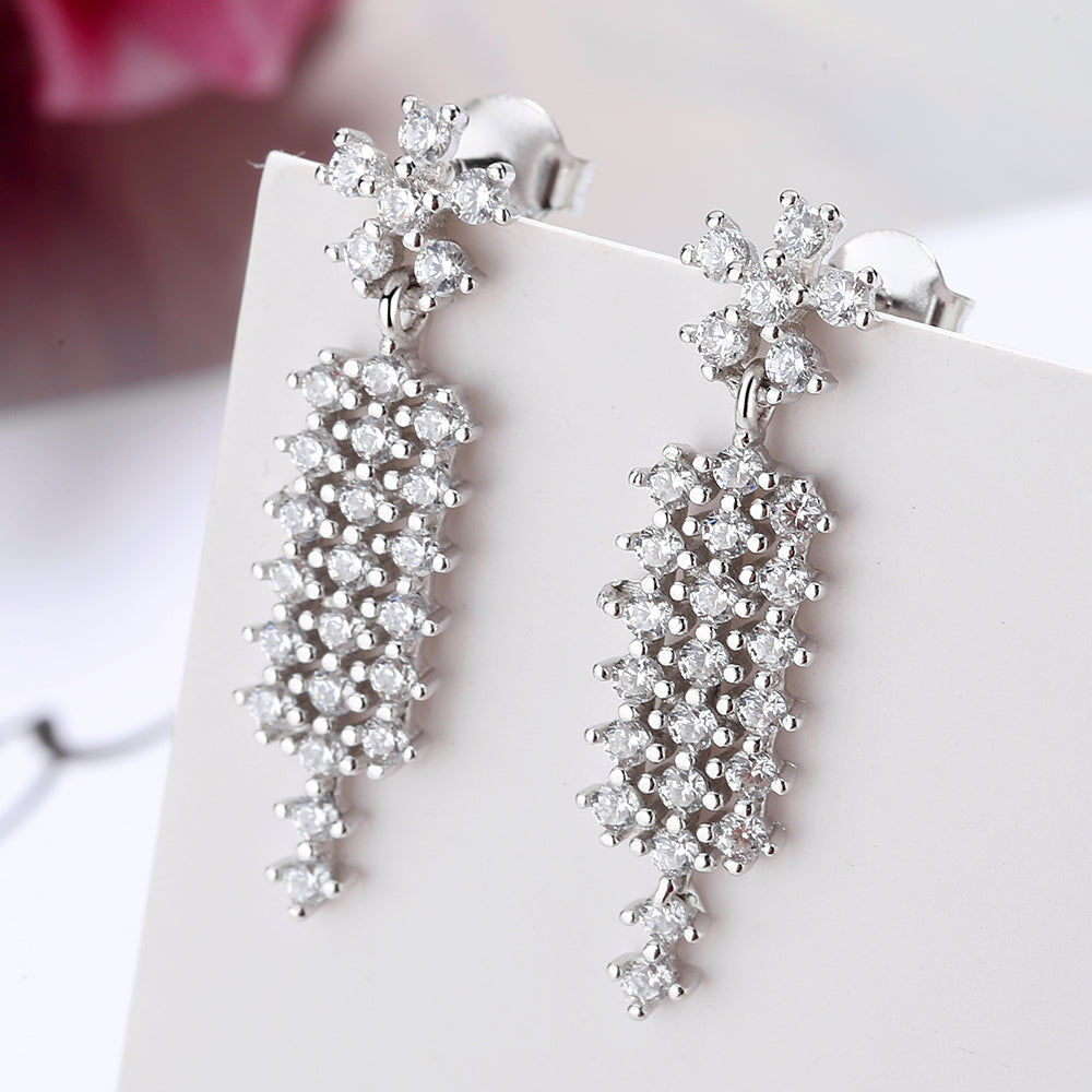 Brinco de prata esterlina com cristais Swarovski