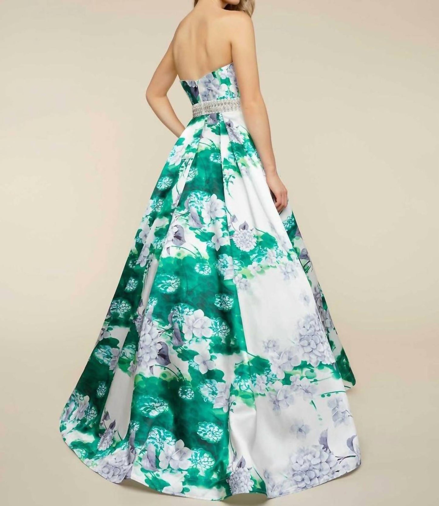 Mac Duggal - Strapless Sweetheart Neckline Floral Ball Gown