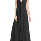 Badgley Mischka - Front Knot High-low Maxi Georgette Gown