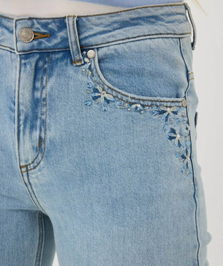 Esqualo - Trousers Embroidery Jeans