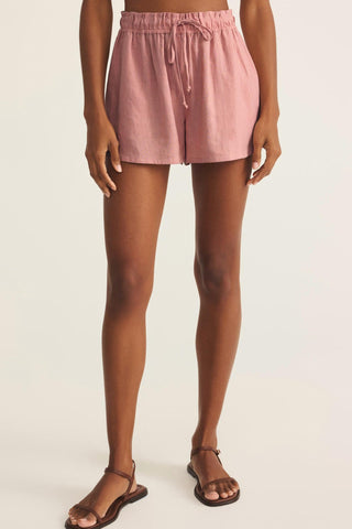 Z Supply - Shorts de linho de cintura média-alta perfeitos