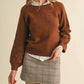 &Merci - Floral Knit Puff Sleeve Sweater