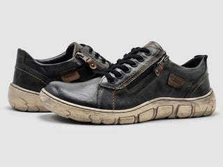 Kcr Group - Sapatos de couro com zíper originais masculinos