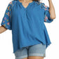Umgee - Embroidered Sleeve Top - Plus