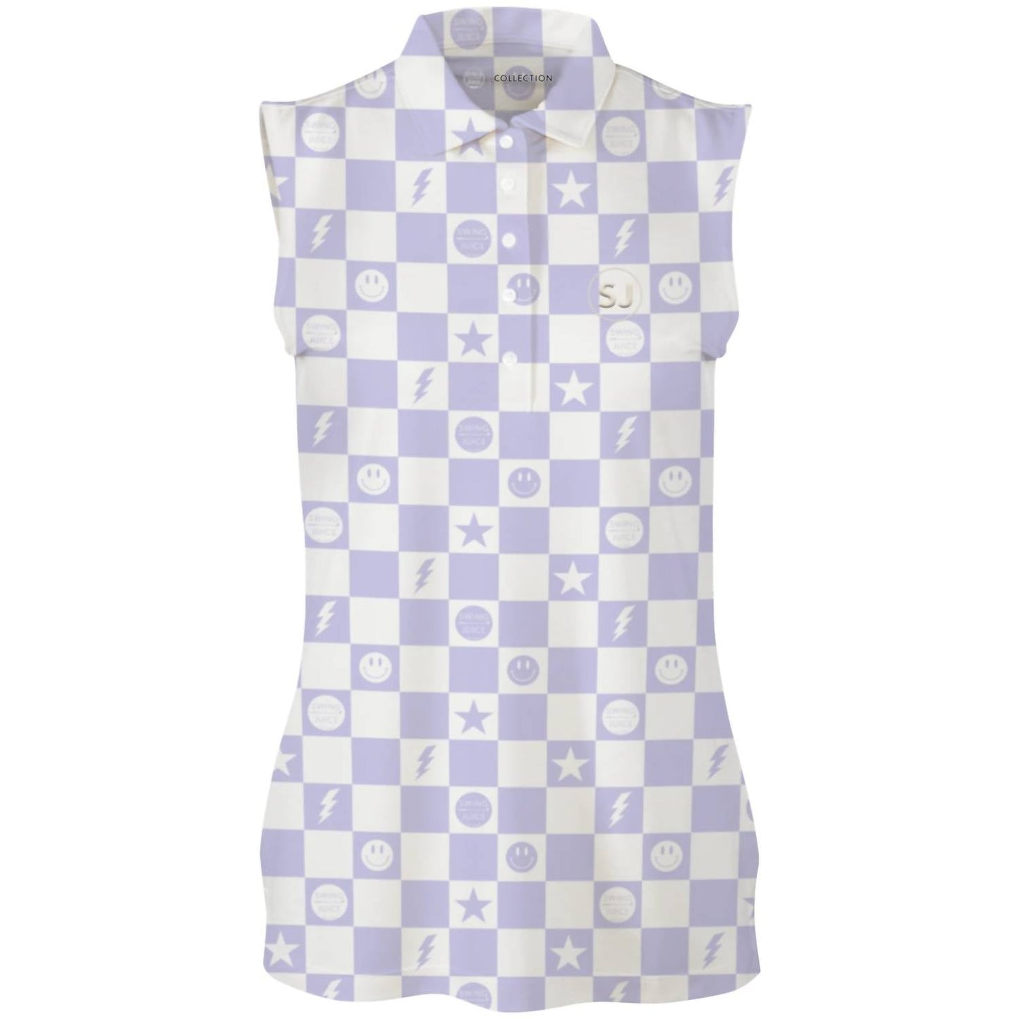 Swingjuice - Women's Golf Smile Face Sleeveless Polo