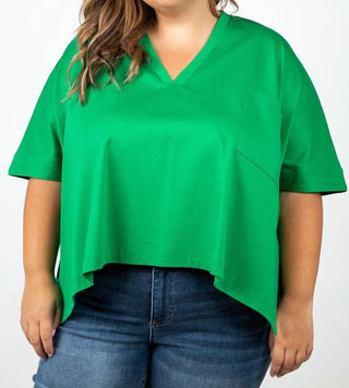 Psophia - CAMISETA DOLMAN COM GOLA V E UM BOLSO