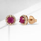 .77ct Ruby Diamond Stud Earrings 10KT Rose Gold