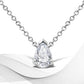 14K White Gold 1/2 Cttw Lab Grown Pear Shape Solitaire Diamond Pendent 18" Necklace (F-G Color, VS2-SI1 Clarity)