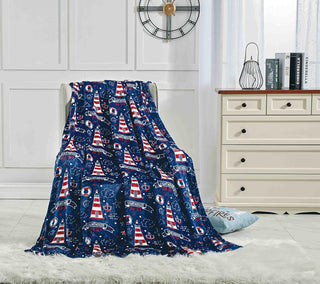 Soft Fleece Throw Blanket 50x60 – Lightweight Cozy Bed Couch Sofa Blanket for All Seasons
