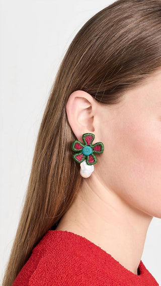 Lizzie Fortunato - CROWN DAISY EARRINGS IN MACAW (CLIP-ON)