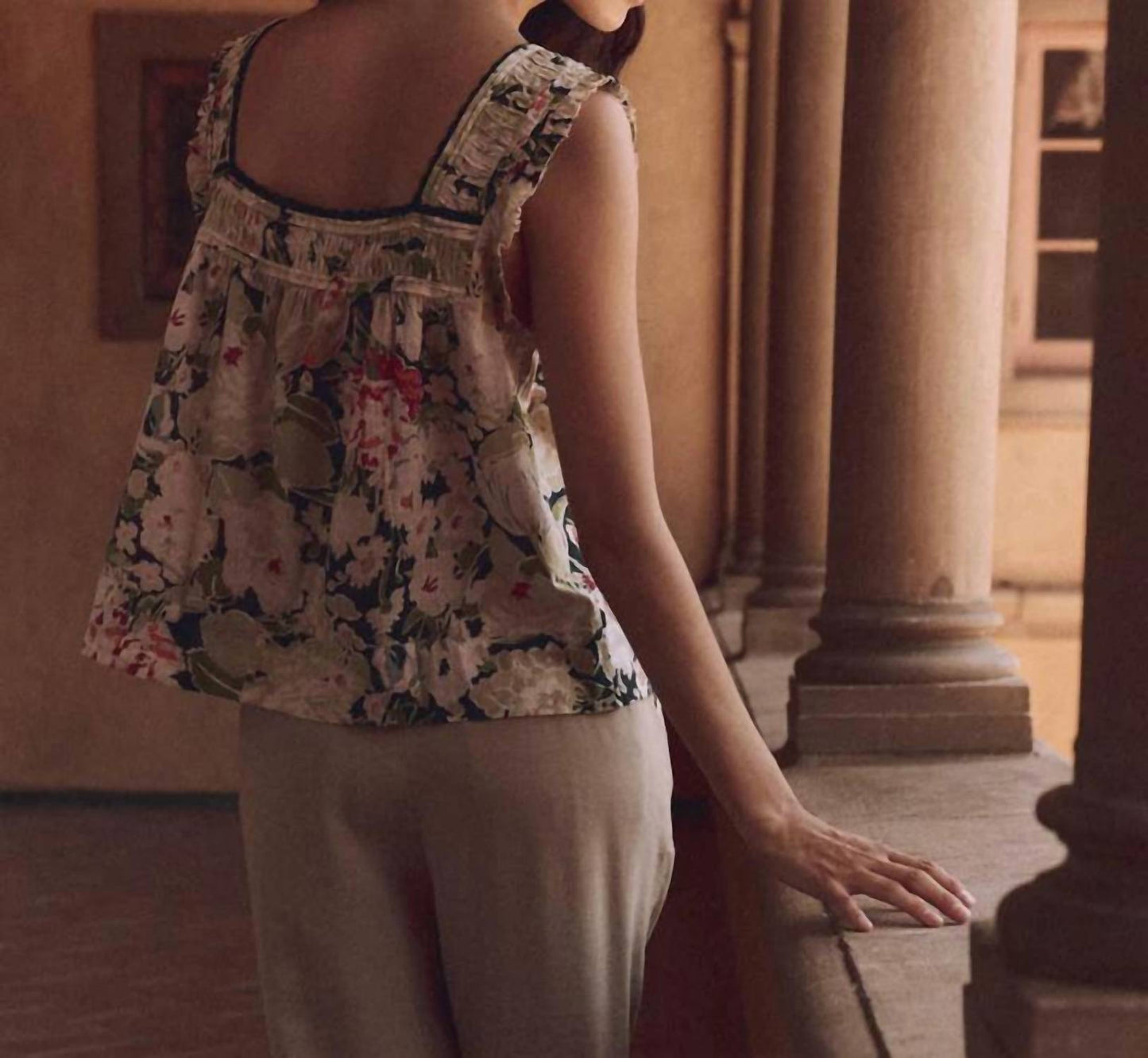 The Great. - Victorian Pleat Tank Top
