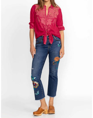 Johnny Was - Calça Jeans Cropped Taymia Baby Boot