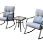 Rocker Set Chair and Teapoy Medium Grey