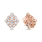 18K Rose Gold 8 1/3 Cttw Pear and Round Diamond Floral Cluster Omega Earrings (F-G Color, VS1-VS2 Clarity)