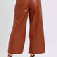 Judy Blue - High Rise Tummy Control Faux Leather Crop Wide Leg Jeans