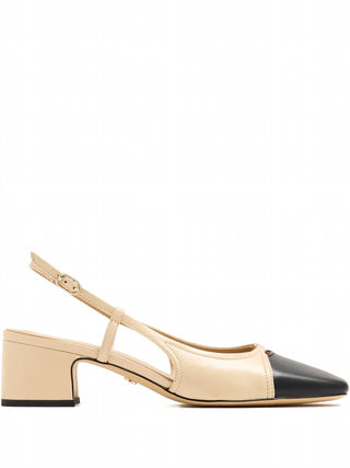 Sam Edelman - Sandália Tarra bicolor com salto bloco e tira traseira feminina