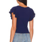 Bobi - Double Ruffle Short Sleeve Tee