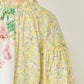 Entro - Floral Contrast Print V-Neck Blouse