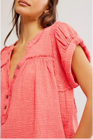 Free People - Horizons Blusa de Tecido Duplo