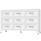 9 Drawer White Metal Dresser with Quiet-Glide Rails