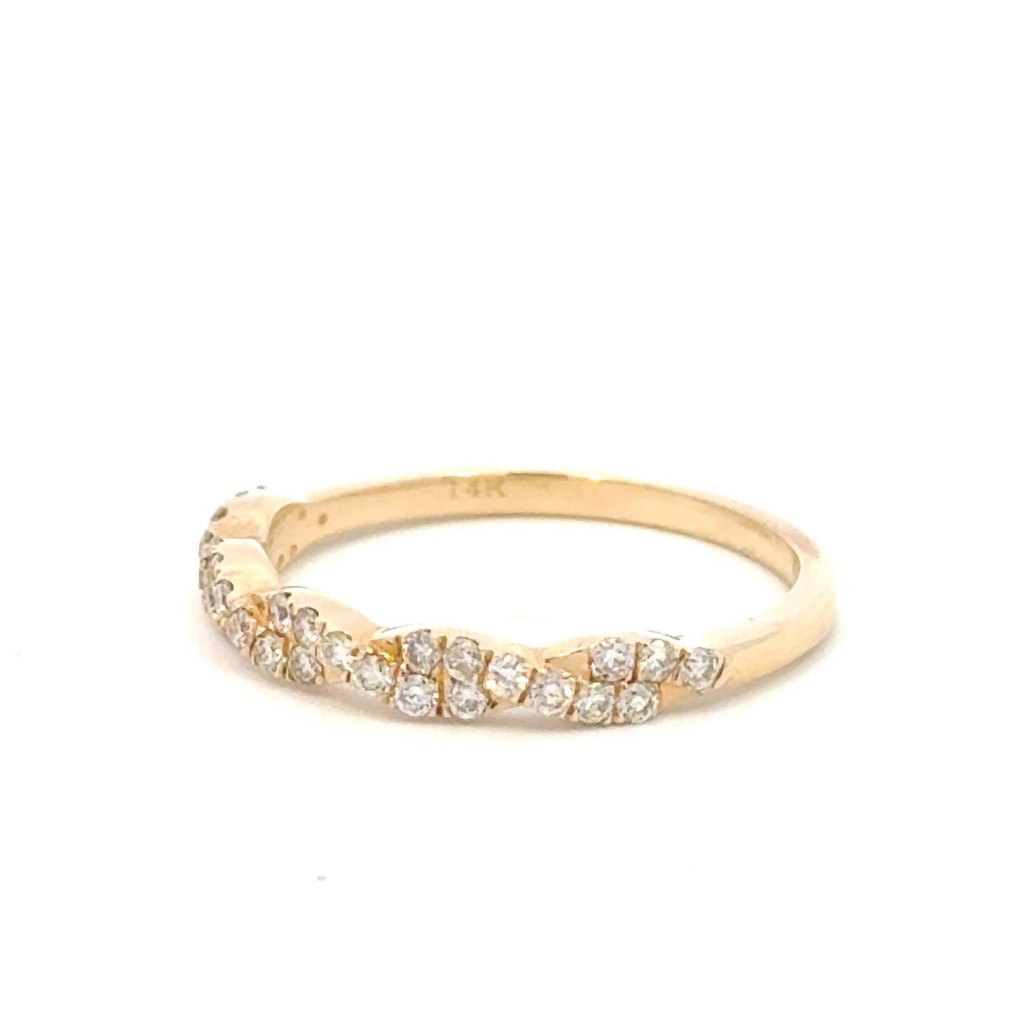 Aamiaa - 0.25 Carat Natural Diamond Cluster Twist Band Ring