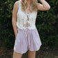 Mable - Embroidered Floral Tie Front Vest