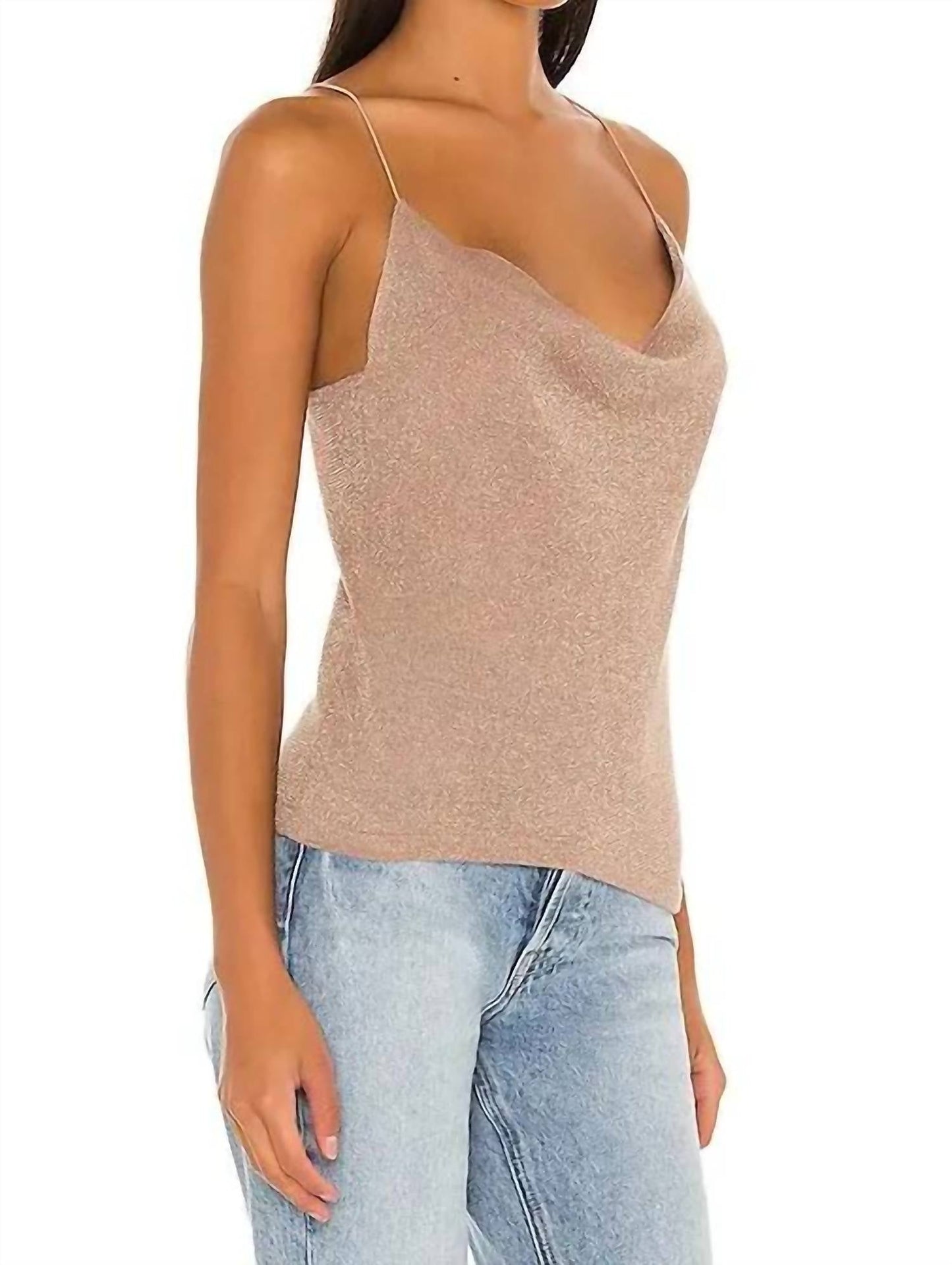 525 America - Shimmer Cowl Cami Top