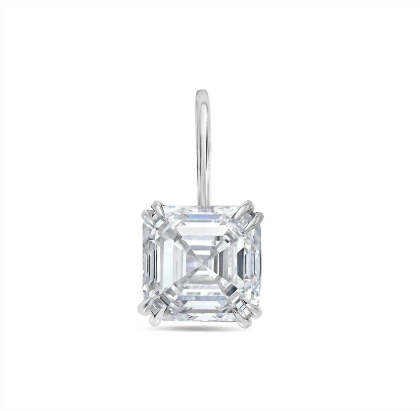 Diana M Jewels - 5.00 Cts Lab Grown Asscher Diamond Drop Earrings