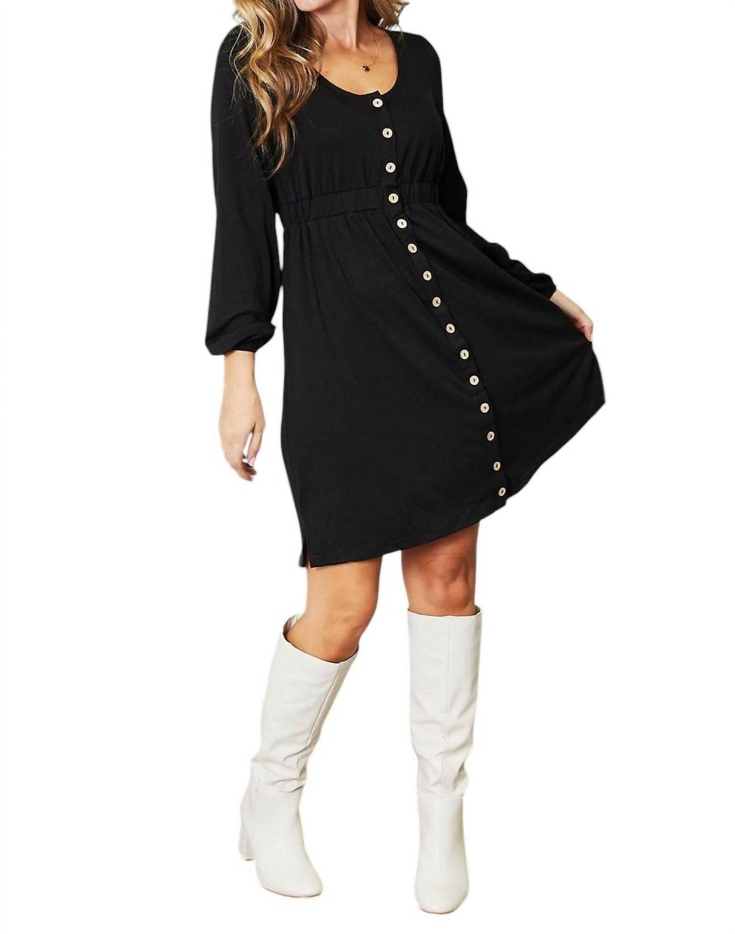 Double Take - Enchanting Elegance Long Sleeve Dress