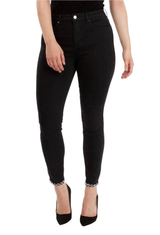 Frank Lyman - Calça Jeans Slim com Detalhe de Laço de Pérola