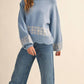 &Merci - Scalloped Mock Neck Sweater