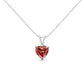 IGI Certified 14K White Gold Martini Set 1.00 Cttw Lab Grown Pink Heart Diamond Solitaire 18" Pendant Necklace (Pink Color, SI2 Clarity)
