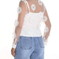Frank Lyman - 256765U - Sheer Daisy Button Down w/ Cami