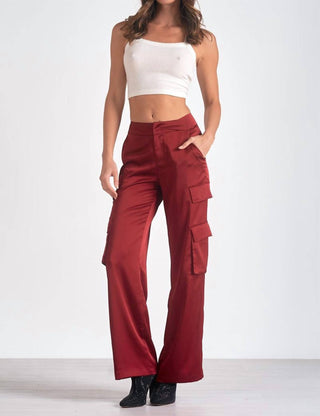 Elan - Amber Satin Cargo Pants