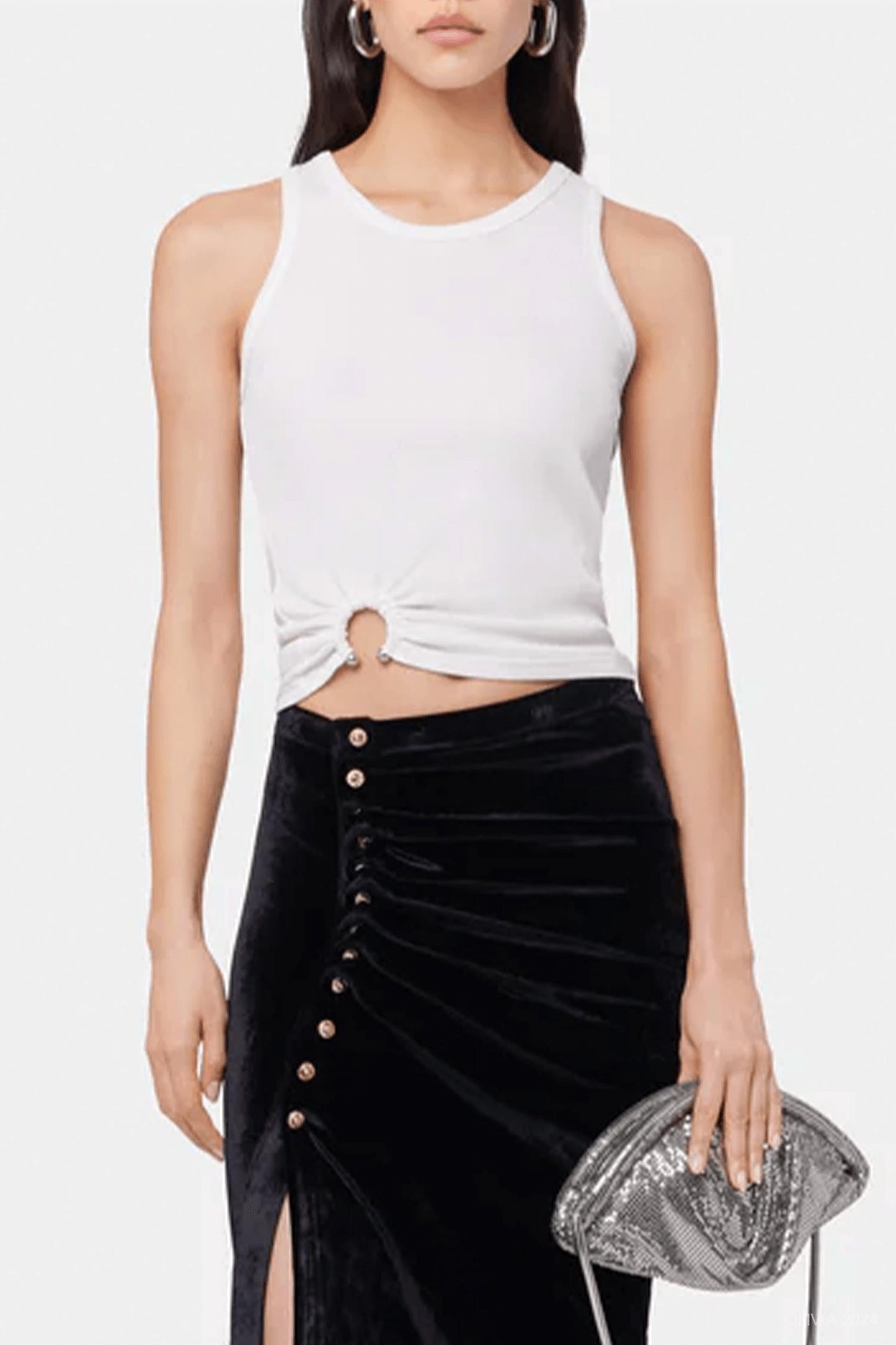 Rabanne - Asymmetric Signature Pierced Tank