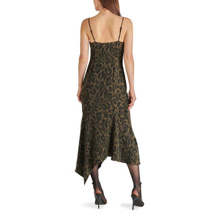 Steve Madden - Vestido Lucille Leopardo de Cetim com Estampa de Alças