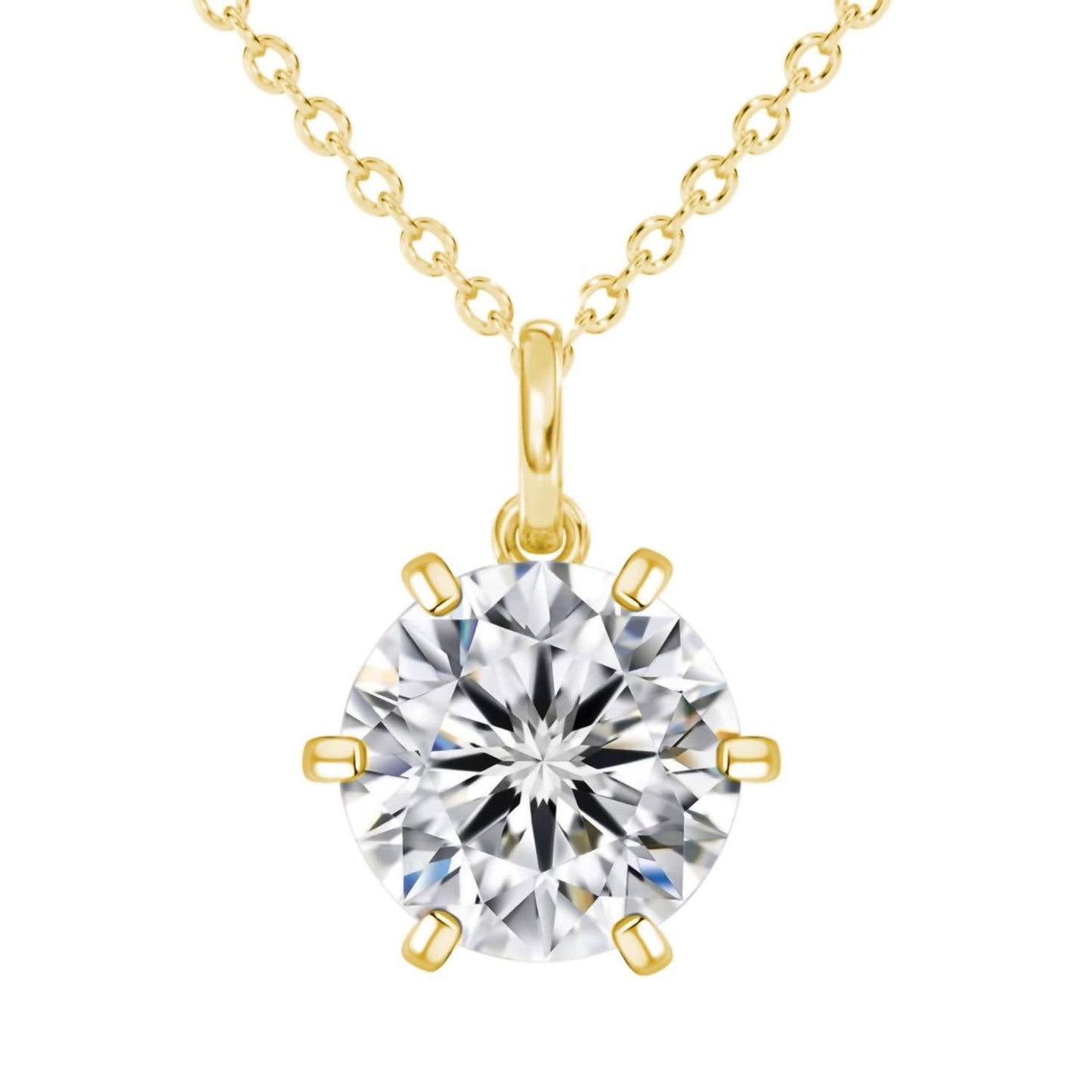 Allyanna Gifts - Women's Moissanite Round Solitaire Necklace