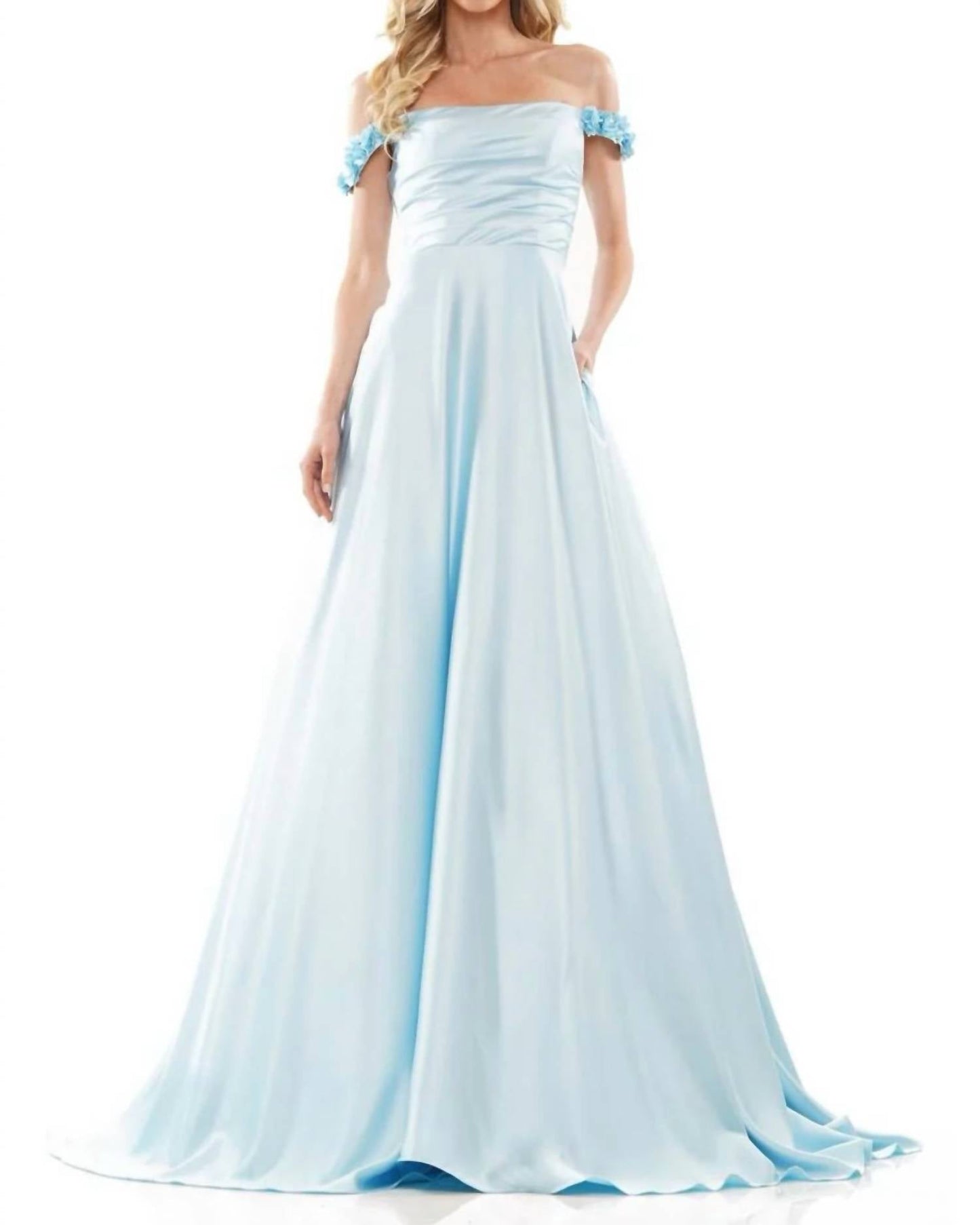 Colors Dress - Elegant Off-shoulder Gown