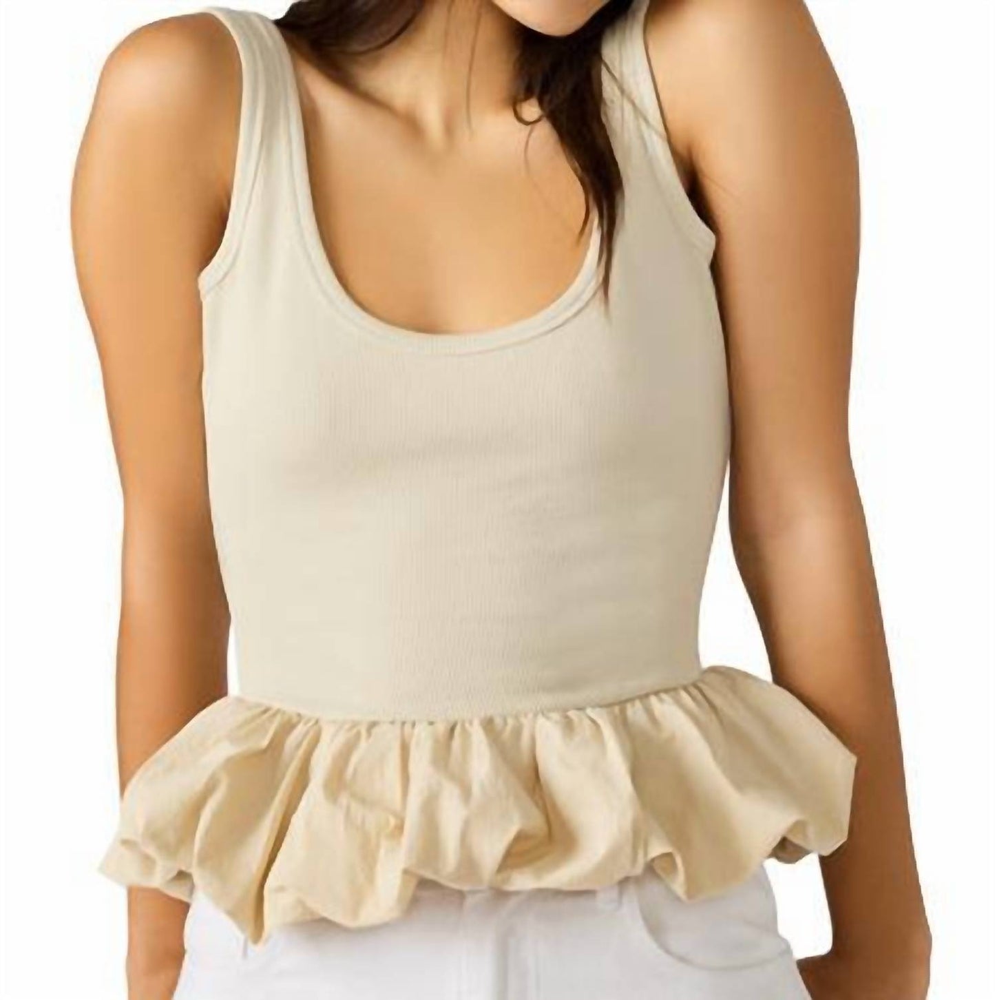 Steve Madden - Jess Ruffle Hem Rib Tank