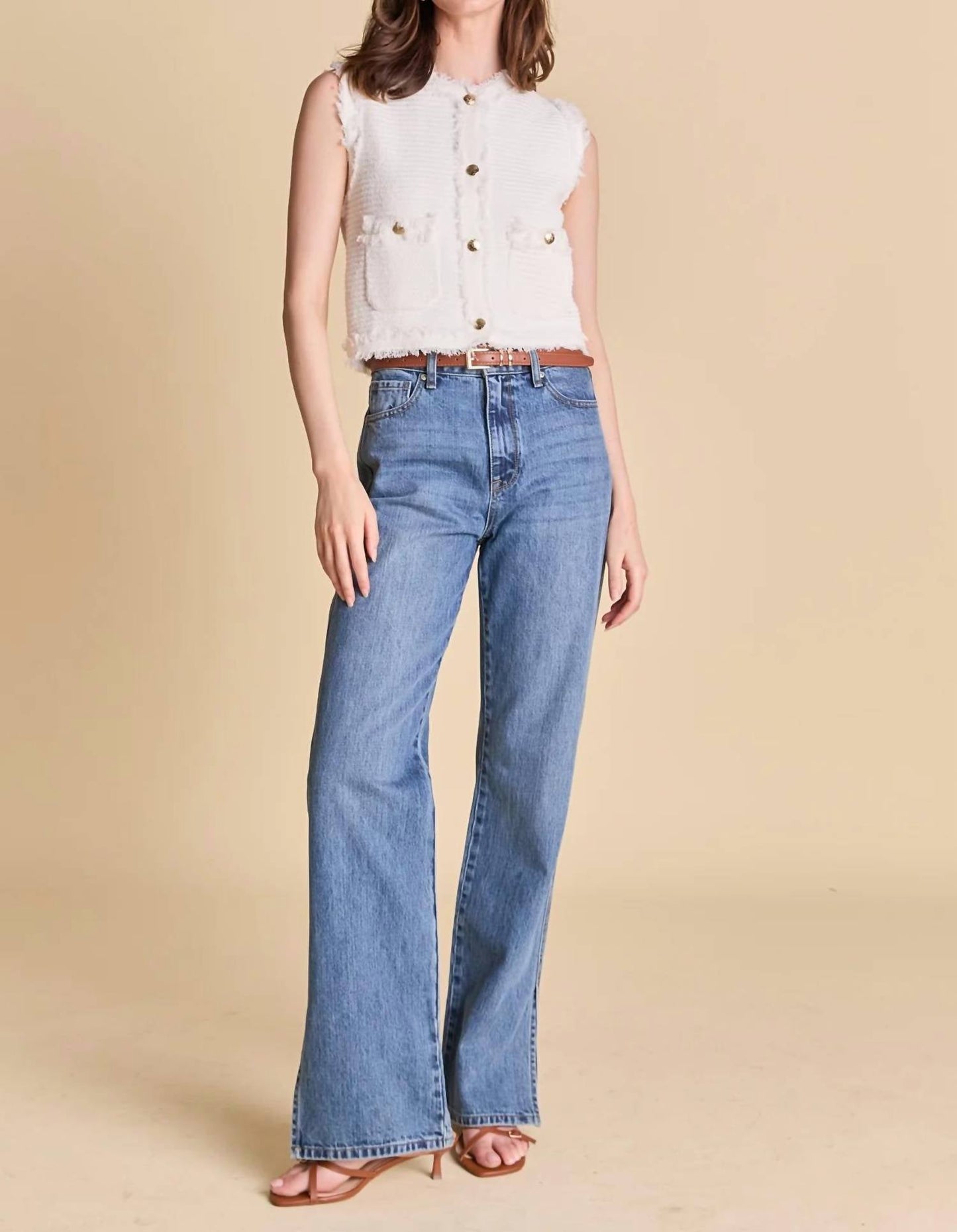 2.7 August Apparel - Julia Fringe Knit Top