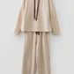 66Disco - Drawstring Pullover Hoodie and High Waist Pants Corduroy Set