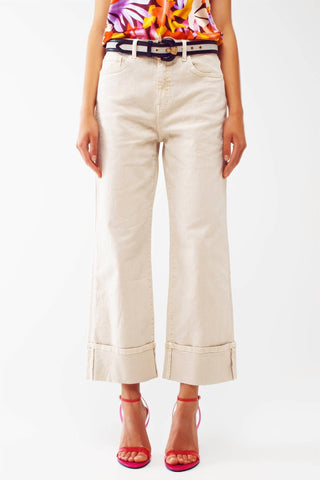 Q2 - Madeline Straight Leg Cuffed Jeans