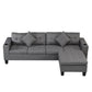 Modern Sectional Sofa Set with L Shape Chaise Lounge and Cup Holders