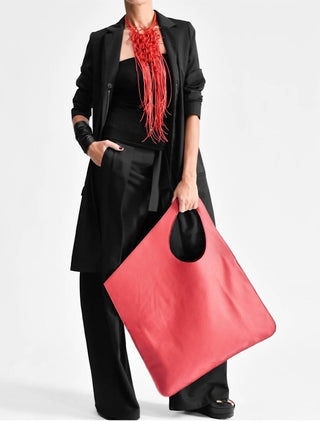 Aakasha - Women's Rectangular Genuine Leather Handbag